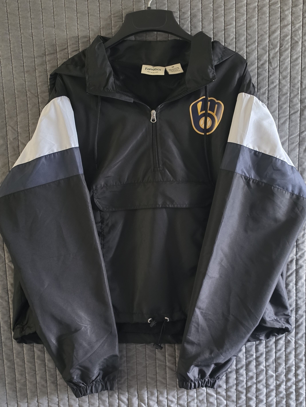 Fanatics Milwaukee Brewers Women’s 2X Hooded Half Zip Anorak Windbreaker